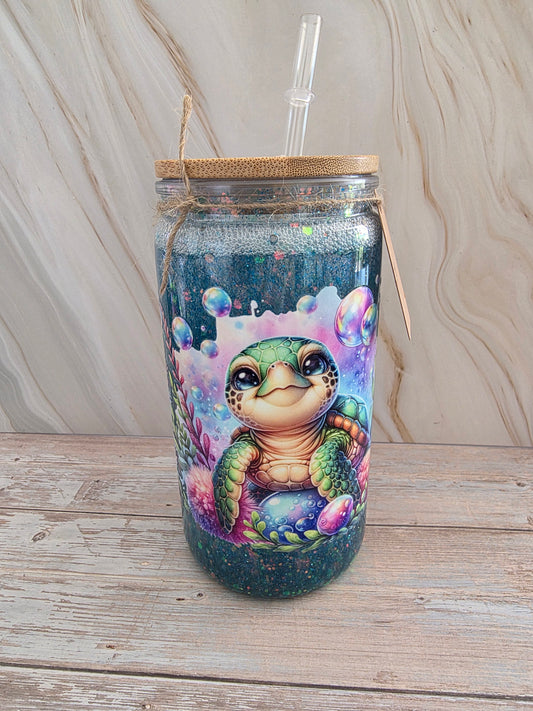 Gobelet paillette avec paille